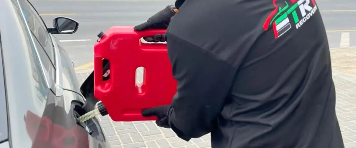 Technician providing emergency fuel delivery in Dubai