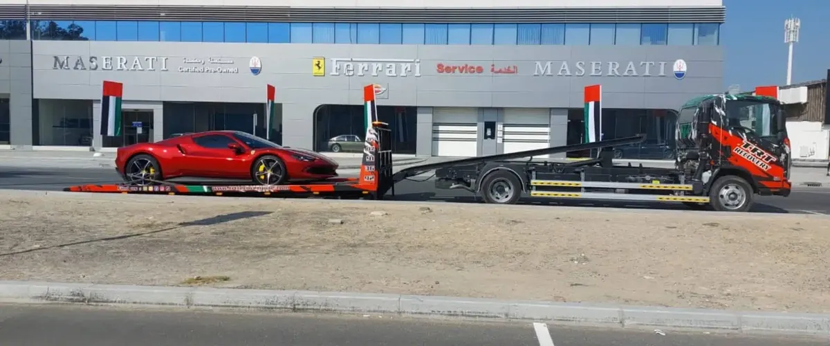 Safe and reliable sports car towing in Dubai